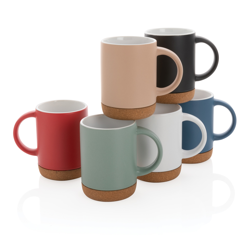 Taza cerámica con base de corcho 280 ml personalizada